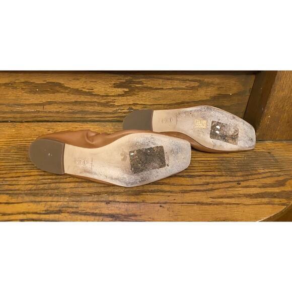 Tory Burch Women's Rust Brown Bow Ballet Flats Square Toe Ruched Shoes 10.5 - Picture 9 of 12